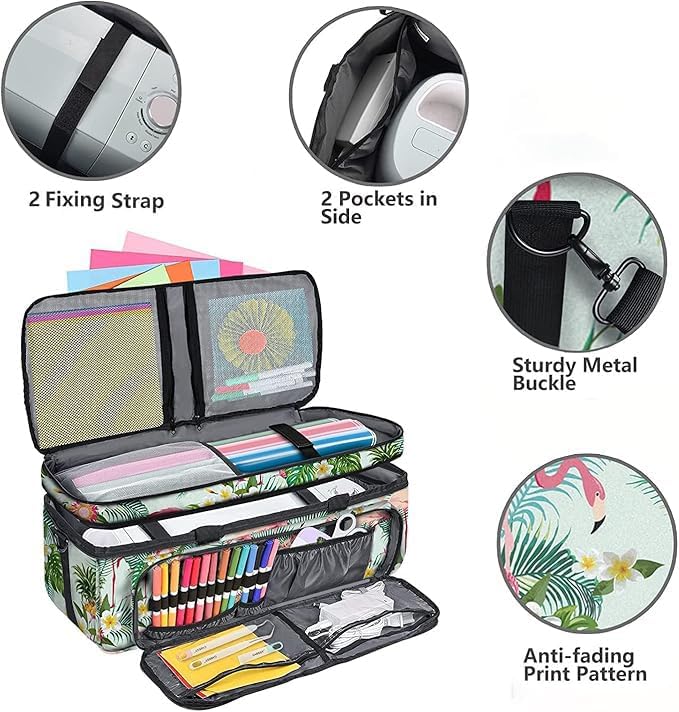 IMAGINING Carrying Case for Cricut Maker 3, Maker 4, Double-Layer Machine Bag with Cover for Cricut Explore 4, Explore 3, Explore Air 2, Storage Organizer for Cricut Accessories and Tools - Image 3